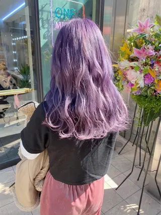 ロング カラー ヘアアレンジ メンズ キッズ 💟Chloe原宿店 🩶ハイトーンのヘアスタイル