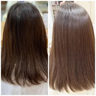 セミロング カラー パーマ 髪質改善/縮毛矯正 /ブリーチ矯正/岡部のヘアスタイル
