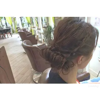 ミディアム セミロング ロング カラー パーマ ヘアアレンジ 江原 彩華のヘアスタイル