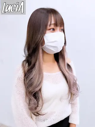 ロング カラー エクステ LuciAのヘアスタイル