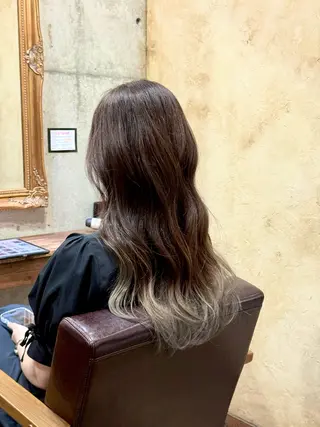 セミロング カラー パーマ ✂︎cadre✂︎ 🪶かまだれいし🪶のヘアスタイル