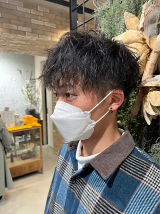 メンズ シャドウパーマ/ 波巻きパーマ/三鷹のヘアスタイル