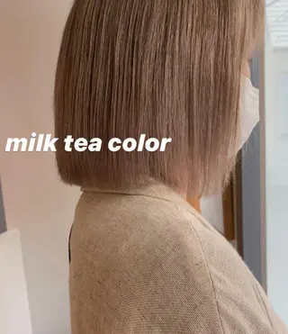 ミディアム カラー 顔周りレイヤー 🎀マリノのヘアスタイル