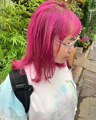 ミディアム カラー ピンクベージュ/新潟 万代/高橋桃葉🍑のヘアスタイル