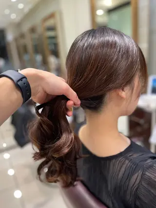 ミディアム パーマ 韓国風パーマ🌿コテ 巻き風パーマ/るいのヘアスタイル