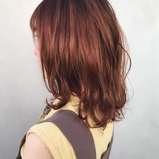 ミディアム カラー ハイトーン/ ボブ 中村麟のヘアスタイル