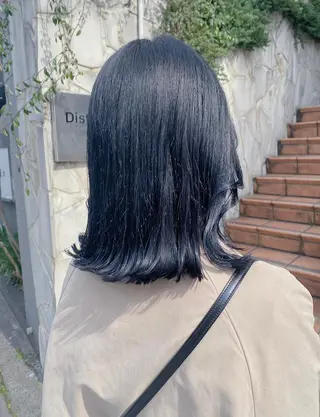 ミディアム カラー ヘアアレンジ 韓国レイヤーカット/ 儚げカラーチナツのヘアスタイル