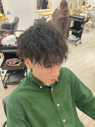 ショート パーマ メンズ Utata  literie所属・嵯峨 大地／パーマ／ ハード系／特殊系のヘアスタイル