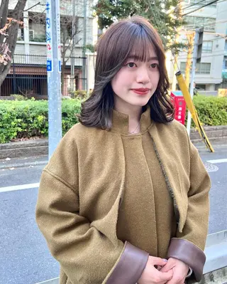 セミロング カラー 木村陸弥 似合わせ 透明感カラー🌿のヘアスタイル