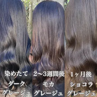 ミディアム カラー ヘアアレンジ 外苑前NO.1艶髪 透明感カラーのヘアスタイル