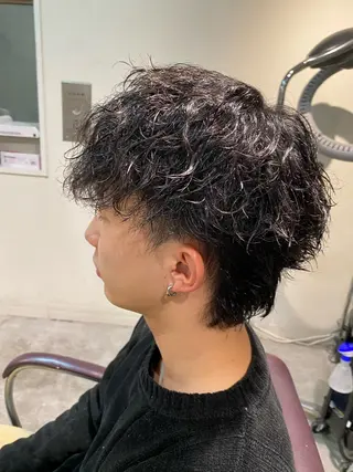 ショート パーマ メンズ パーマ特化/フェザー パーマシャドウ/真生のヘアスタイル