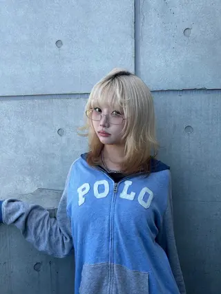 ミディアム ヒロト/透明感カラー /ブリーチなしカラーのヘアスタイル