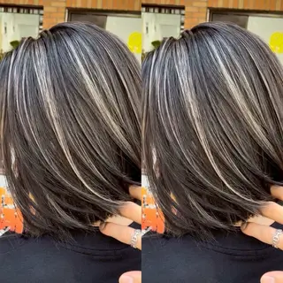 セミロング カラー 表参道/ハイライト バレイヤージュのヘアスタイル