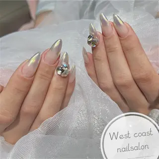 ネイル リボン、ガーリー パーツ放題専門店のネイルデザイン