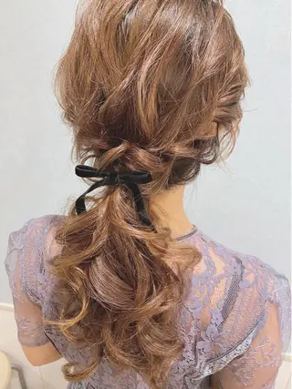 ロング ヘアアレンジ セットサロン      ラフテル所属・大阪/ヘアアレンジ /似合わせset💐のヘアスタイル