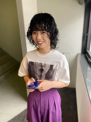 ミディアム 髪と音処　マトぺ所属・デザインカラー/ボブ ブリーチカラー/ユリのヘアスタイル