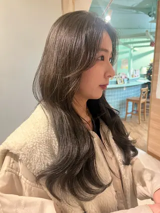 ロング カラー 顔周りカット/ボブ/ ツヤ髪/coconaのヘアスタイル