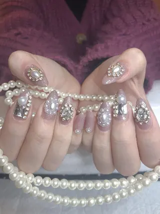 セミロング ネイル 長さ出し専門 nynaのネイルデザイン