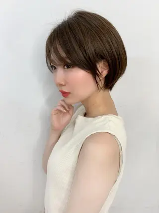 ショート カラー 縮毛矯正/ショート/ レイヤー/畑中正敏のヘアスタイル