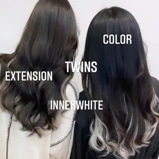 ロング カラー エクステ🩵ブリーチ 韓国ヘア🩵KAEのヘアスタイル