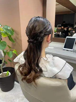 ロング ヘアアレンジ 韓国風パーマ/ヘア セット/店長みづきのヘアスタイル