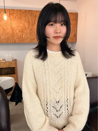 セミロング 暖色/パーマ 🌼クニトウメイのヘアスタイル