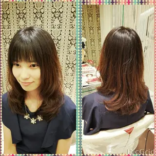 セミロング パーマ 秋山 幸太のヘアスタイル