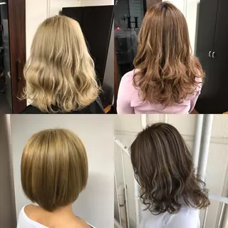 カラー SHIN/レイヤー カット×クロスパーマのヘアスタイル