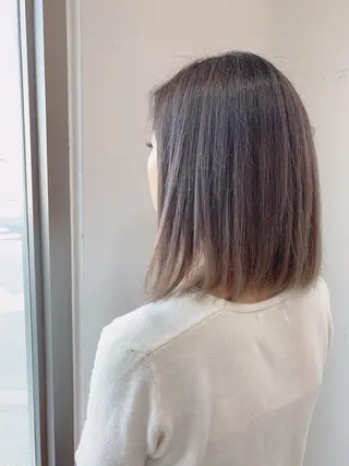 ミディアム カラー 白髪ぼかしハイライト 柳川拓哉のヘアスタイル