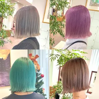 ミディアム カラー ヘアアレンジ 🧸ハイトーン🧸 ゆっきー🧸のヘアスタイル