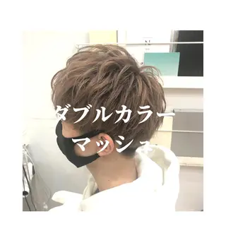 ショート カラー メンズ 髪質改善× ハイライト溝江のヘアスタイル