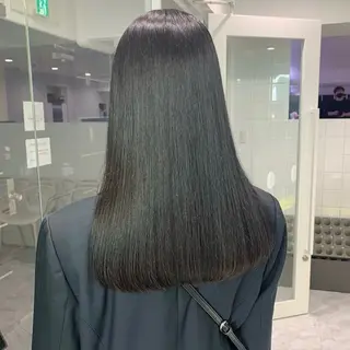 セミロング カラー 韓国風艶髪🎀 暖色カラー🤍のヘアスタイル