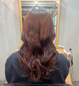 セミロング カラー 栗本 陽香/顔周りレ イヤー/透明感カラーのヘアスタイル