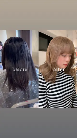 ロング カラー 暖色カラー🍒 ケアブリーチ/akiのヘアスタイル