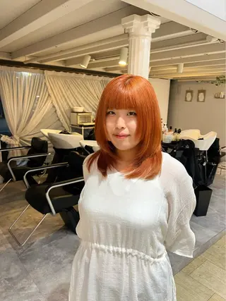 セミロング 時﨑 実子/透明感カラーのヘアスタイル