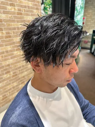 ショート パーマ メンズ 💈メンズ特化 美容師サキ💈のヘアスタイル