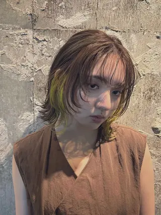 ミディアム カラー ヘアアレンジ Door所属・松井 七瀬のヘアスタイル