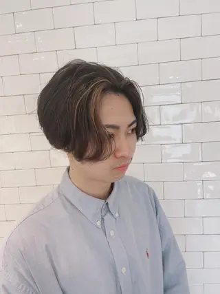 カラー メンズ &chaLme   心斎橋所属・emi/髪質改善/ 韓国風/艶カラーのヘアスタイル