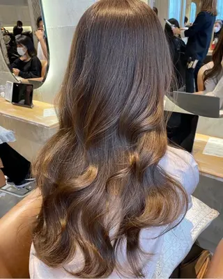 ロング カラー ❤️ブリーチなし💚 ダブルカラー平野実花のヘアスタイル