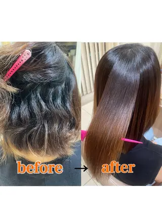 ミディアム パーマ 韓国ヘアメイク🎀/ 縮毛矯正✨山本媛香のヘアスタイル