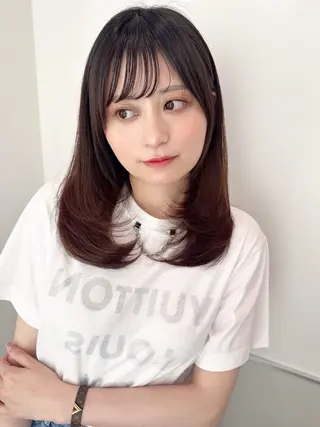 セミロング カラー take/ショート& レイヤーカット/銀座のヘアスタイル