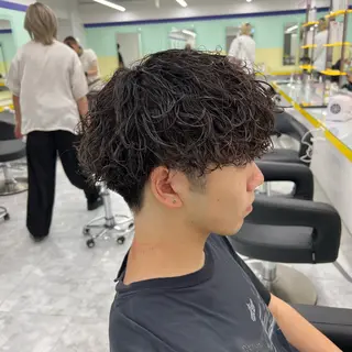 ショート パーマ メンズ *モデル募集🤍横浜 透明感カラー🫧のヘアスタイル