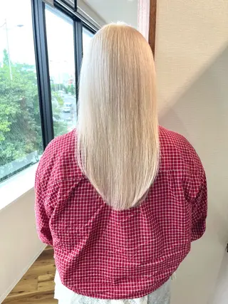 ミディアム カラー 髪質改善ｶﾗｰ ｹｱﾌﾞﾘｰﾁ/ﾀﾑのヘアスタイル