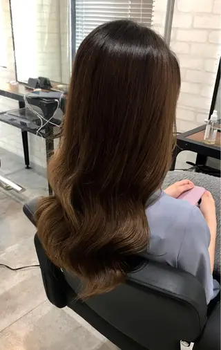 セミロング カラー パーマ 福田　洋樹 /  zina博多のヘアスタイル