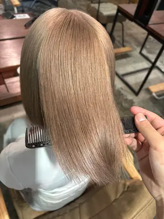 ミディアム 最新ケアカラー 髪質改善YUTOのヘアスタイル