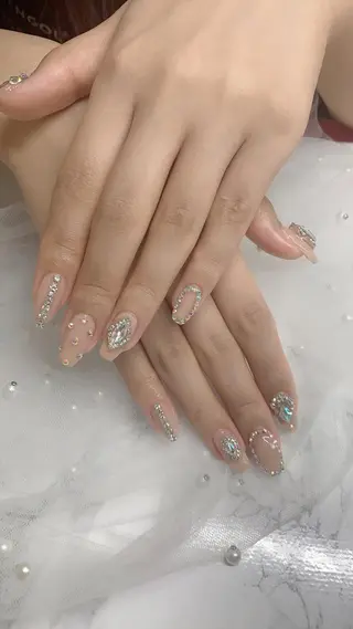 ネイル はな💎ネイル ワンホン、長さ出しのネイルデザイン