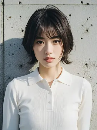 ミディアム ウルフカット 811 大阪梅田 ウルフのヘアスタイル