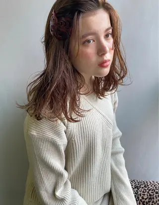 ミディアム カラー パーマ ヘアアレンジ 当日予約大歓迎💗 依田瑞希のヘアスタイル