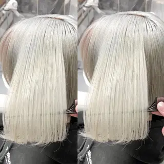 ミディアム カラー 縮毛/レイヤー 韓国/橋口のヘアスタイル