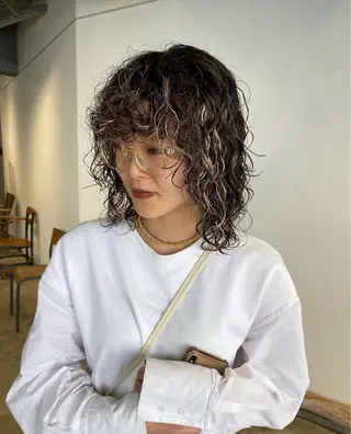 パーマ デザインカラー/ ハイトーン/ケイジのヘアスタイル